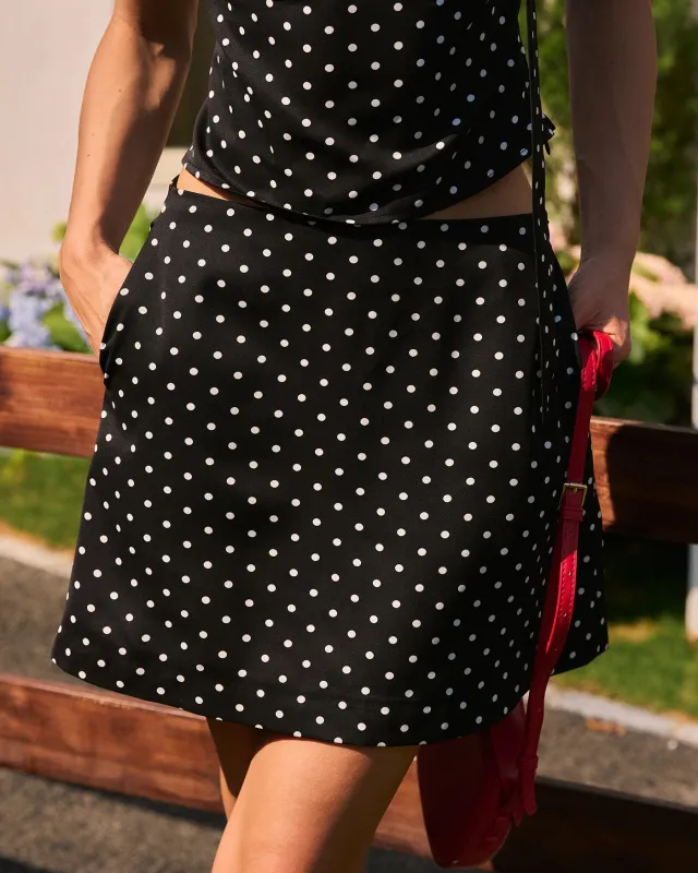 Black Polka Dot Pockets Mini Skirt made by rihoas