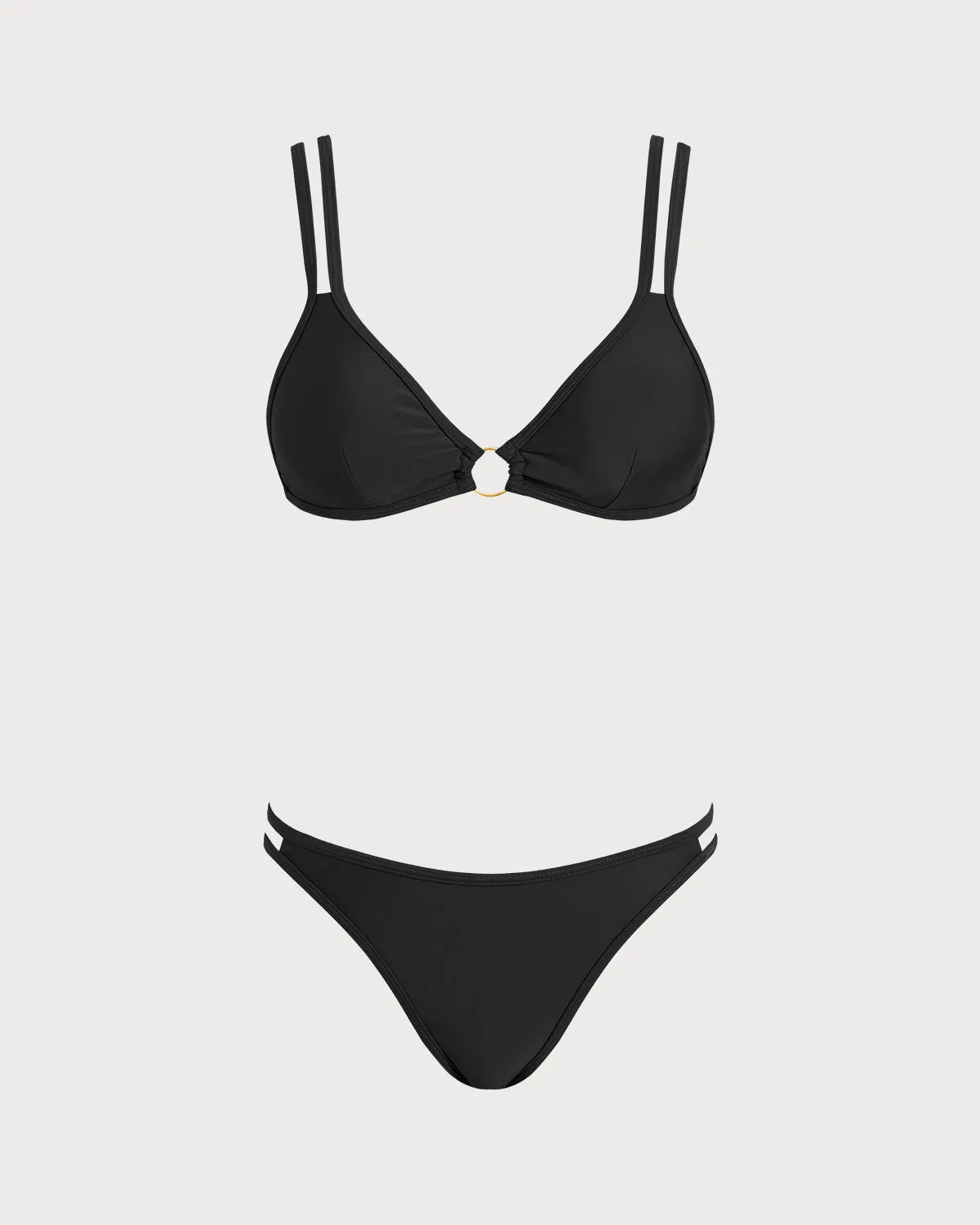 Black O-Ring Triangle Bikini Set sold by rihoas product image thumbnail 2