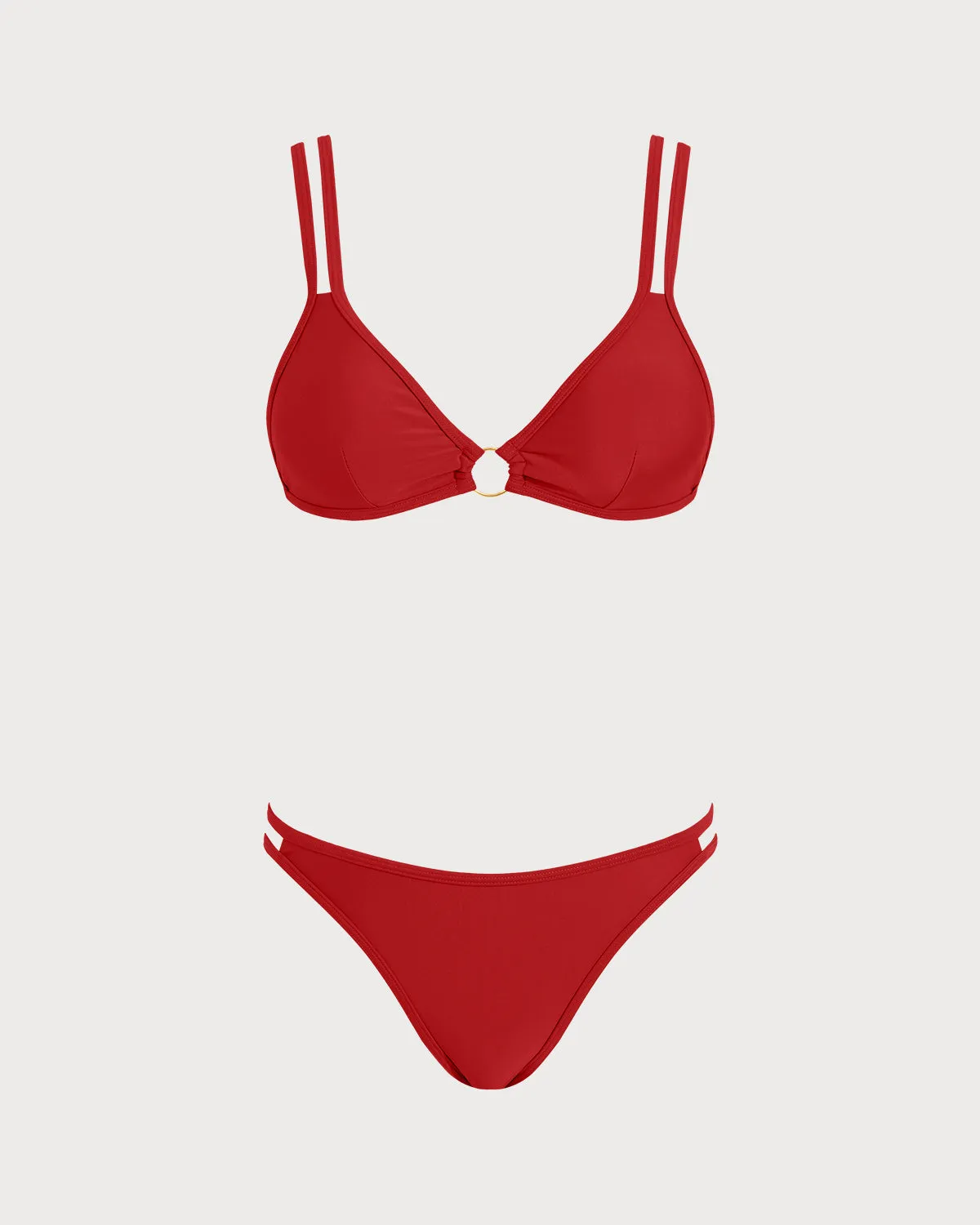 Red O-Ring Triangle Bikini Set sold by rihoas product image thumbnail 2