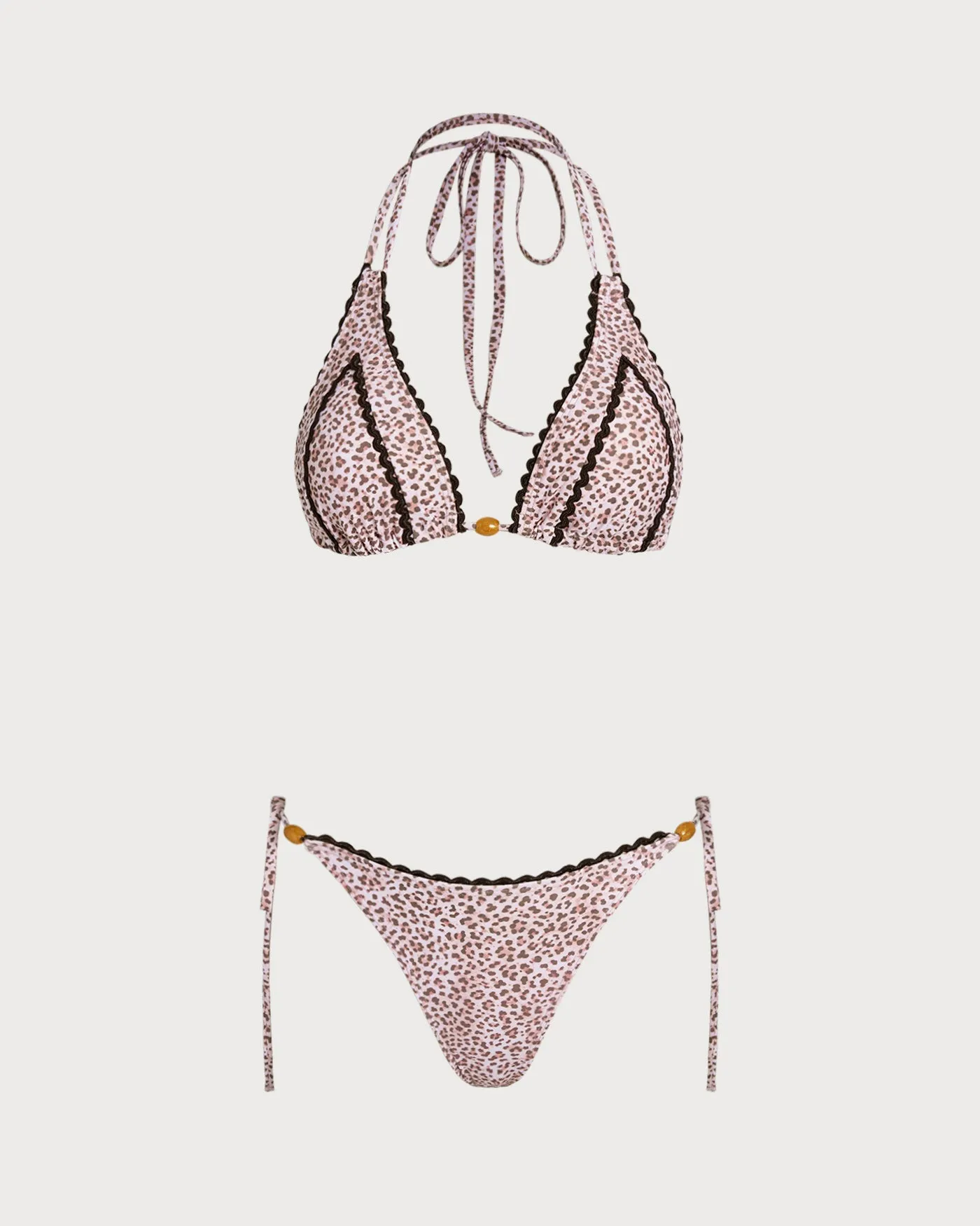Leopard Print Halter Bikini Set sold by rihoas