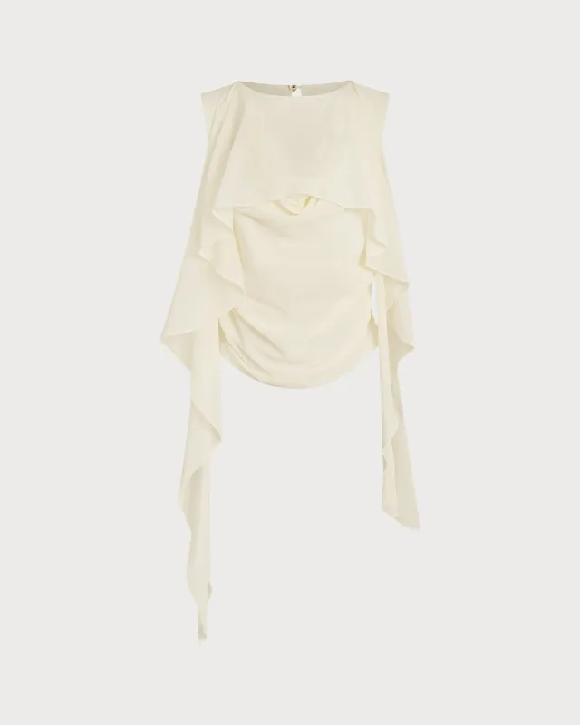 Apricot Round Neck Ruched Tee made by rihoas