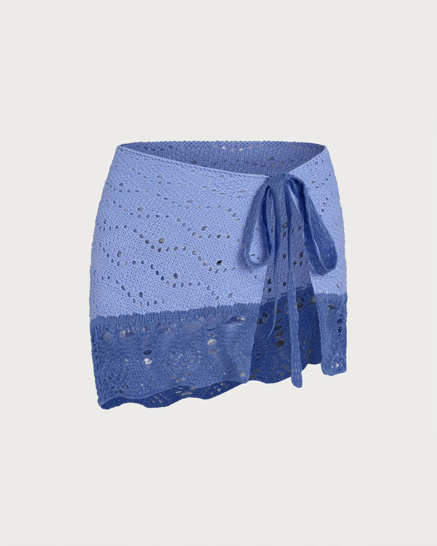 Blue Textured Contrasting Cover-up sold by rihoas