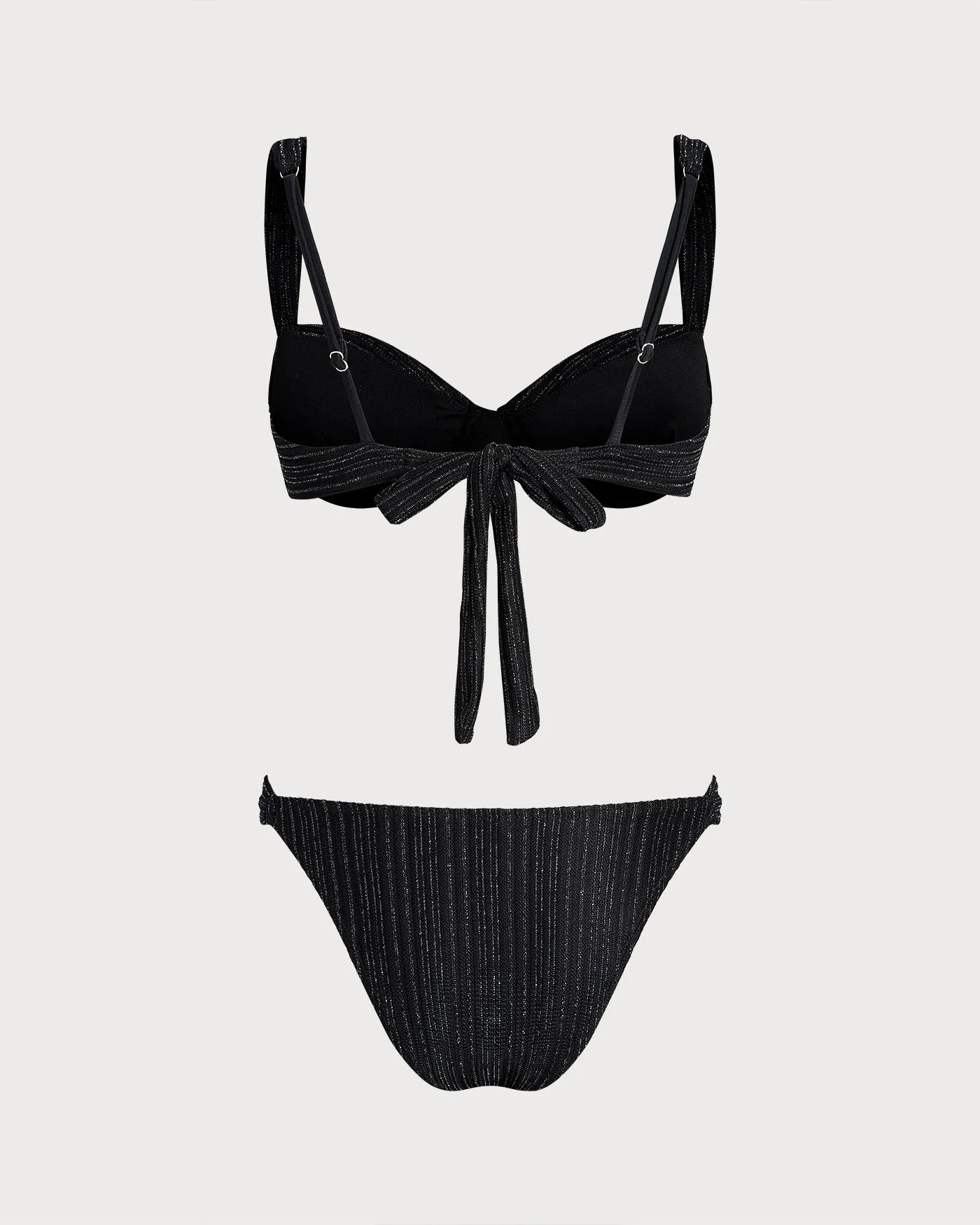 Black Sequins Underwire Bikini Set sold by rihoas product image thumbnail 2