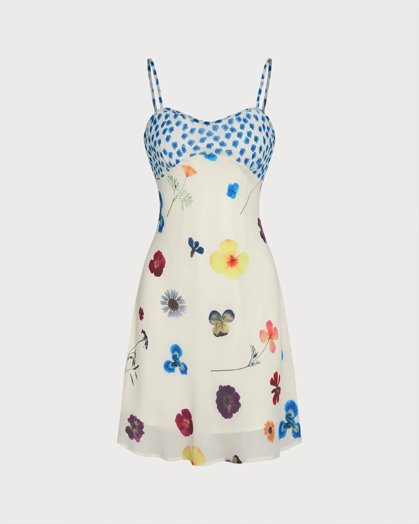 Apricot Floral A-Line Slip Mini Dress sold by rihoas product image thumbnail 4