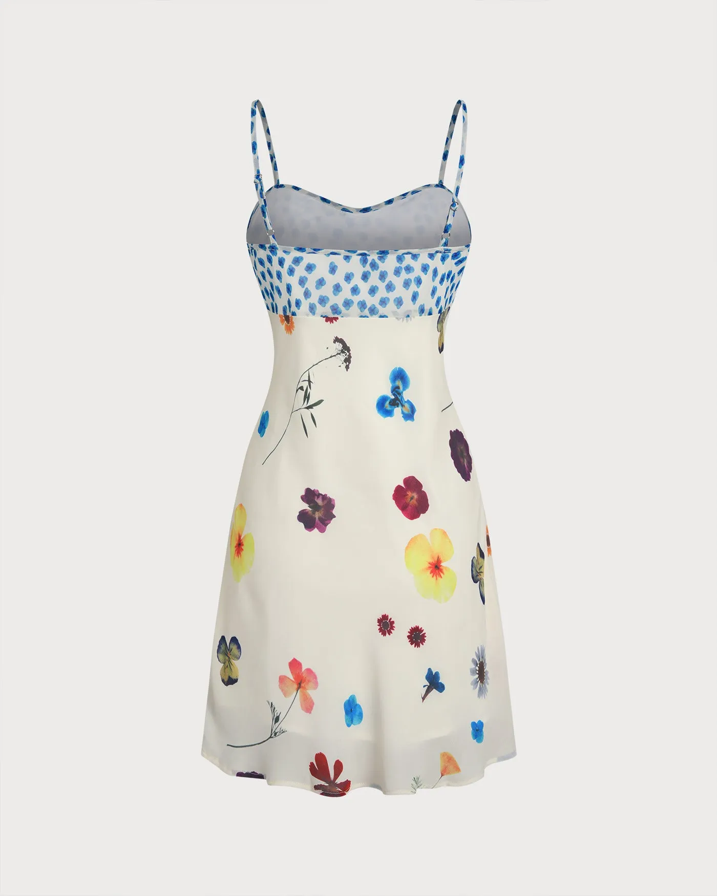 Apricot Floral A-Line Slip Mini Dress sold by rihoas product image thumbnail 5