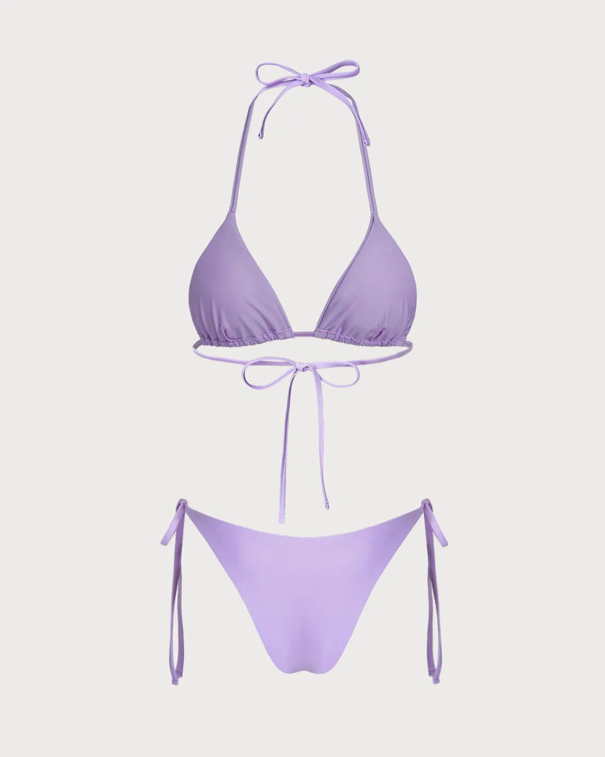 Purple Drawstring Triangle Bikini Set sold by rihoas product image thumbnail 2