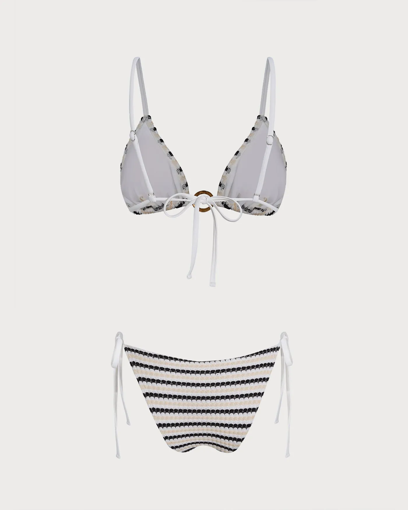 O-Ring V Neck Triangle Bikini Set sold by rihoas product image thumbnail 2