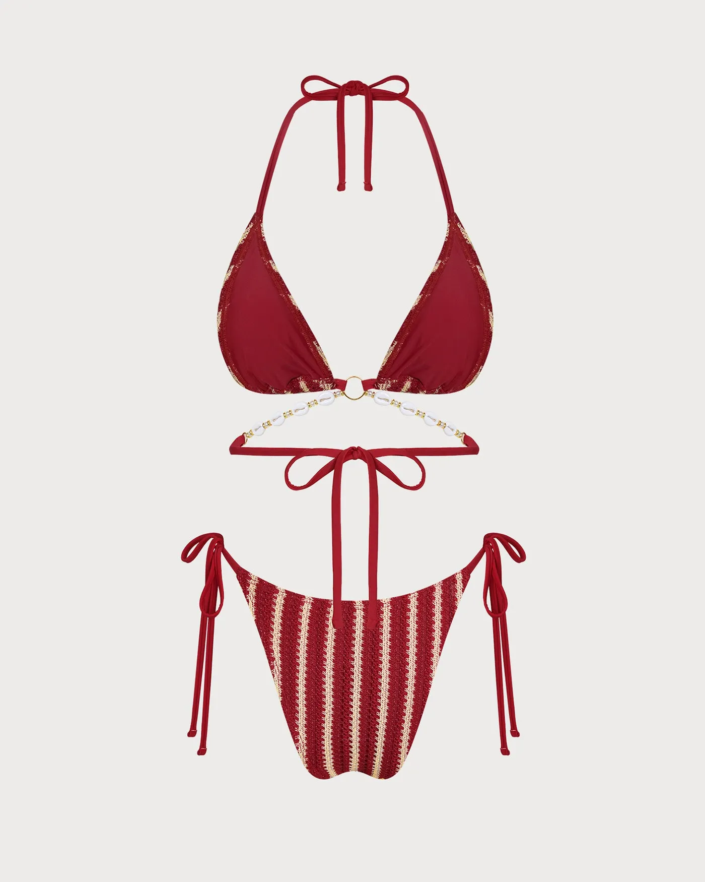 Red O-Ring Contrasting Bikini Set sold by rihoas product image thumbnail 2