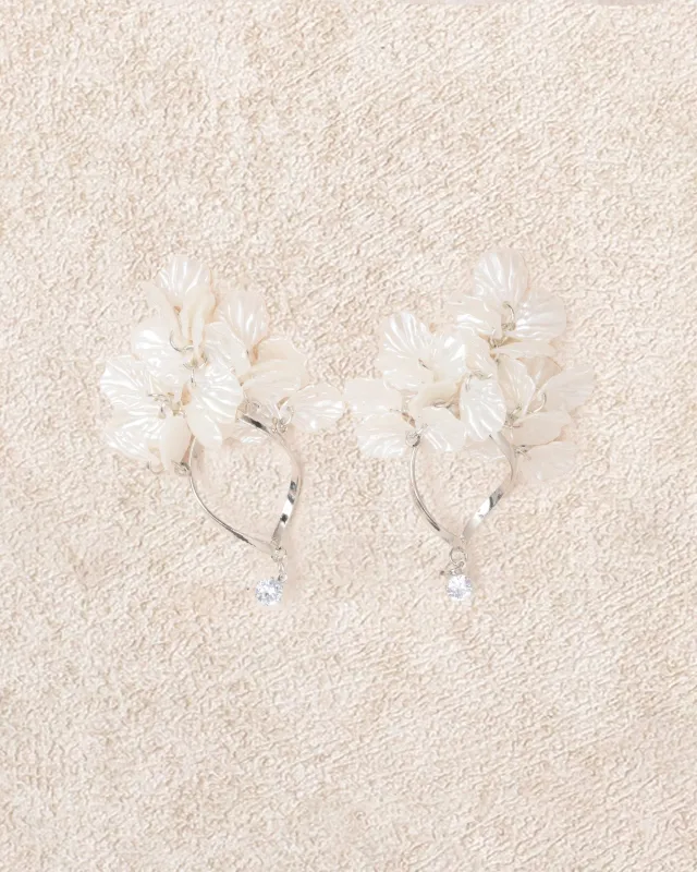 Off White Alloy Earrings made by rihoas