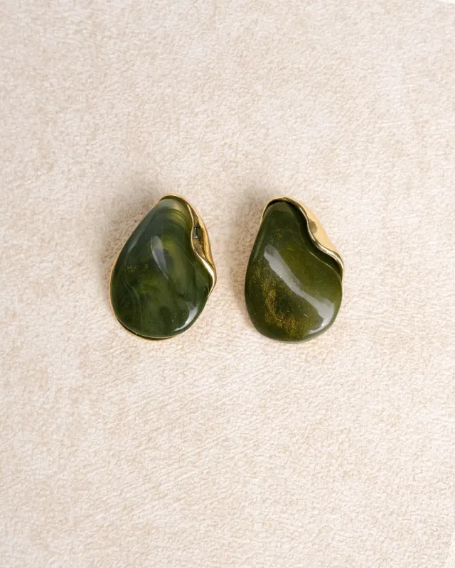 Green Metal Earrings made by rihoas