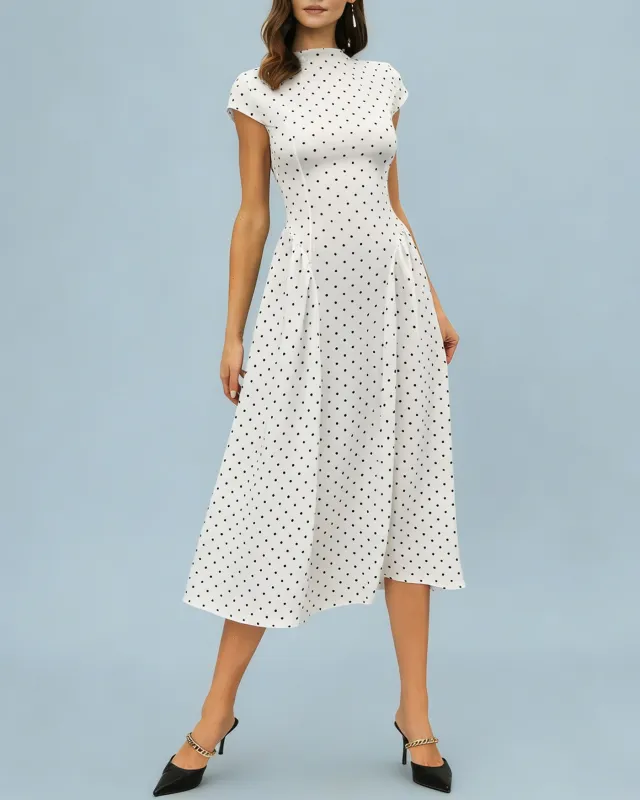 White Turtle Polka Dot Maxi Dress made by rihoas