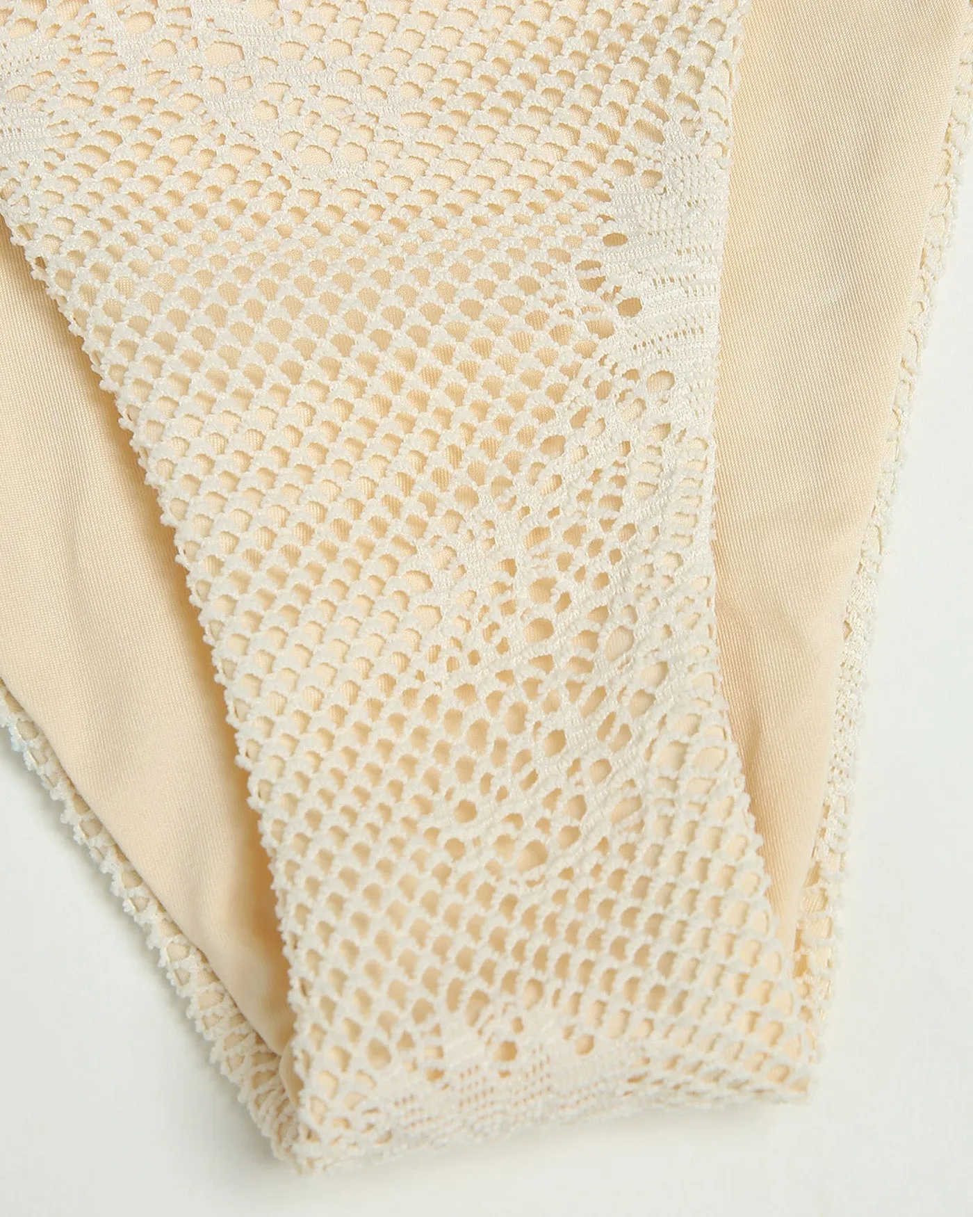 Beige Textured Bandeau Bikini Set sold by rihoas product image thumbnail 4