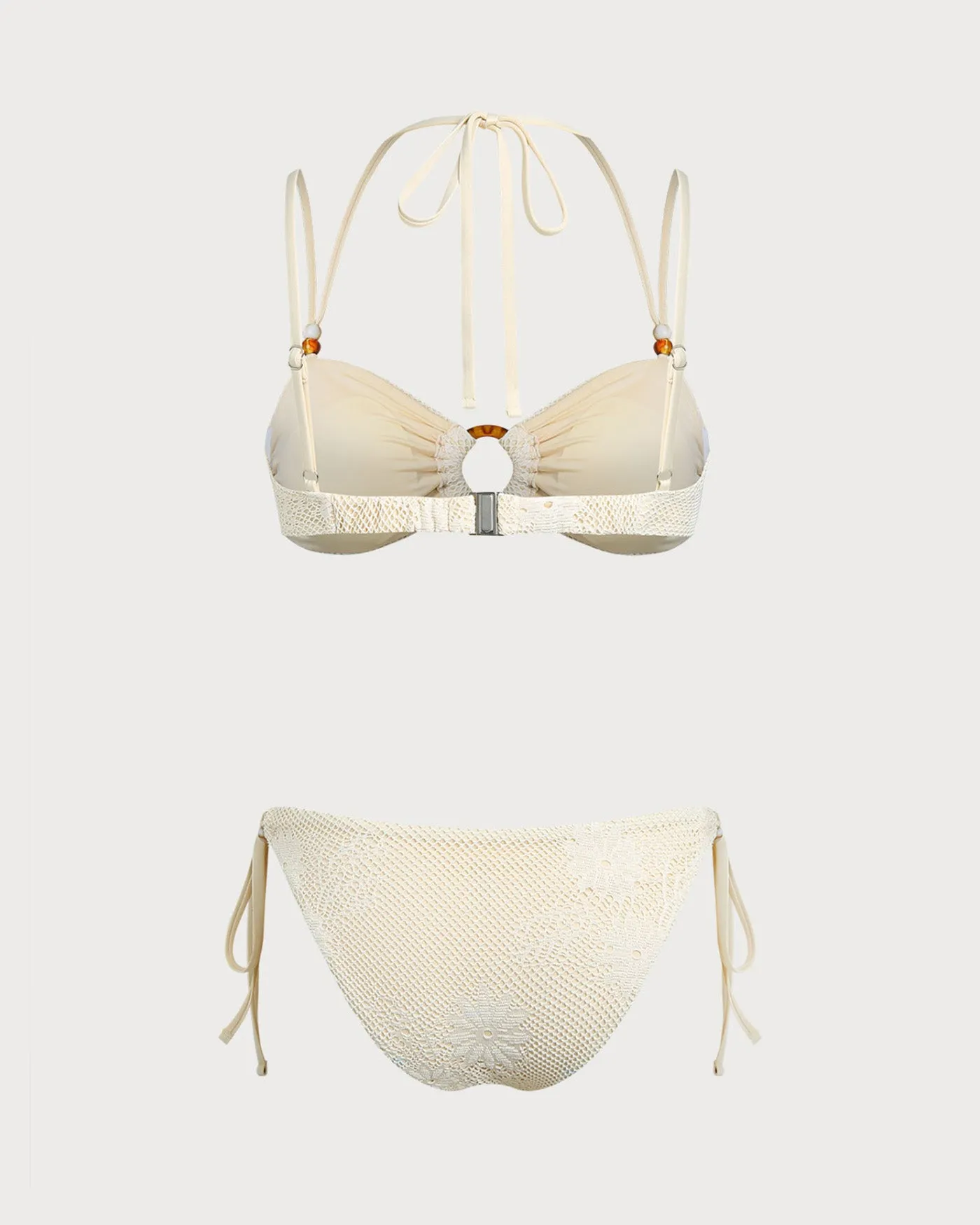 Beige Textured Bandeau Bikini Set sold by rihoas product image thumbnail 2