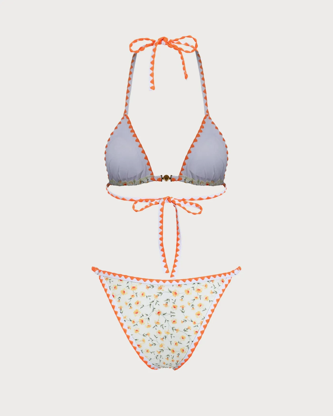 Yellow Halter Floral Bikini Set sold by rihoas product image thumbnail 2