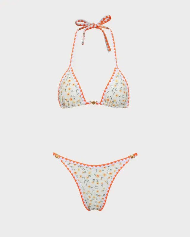 Yellow Halter Floral Bikini Set made by rihoas