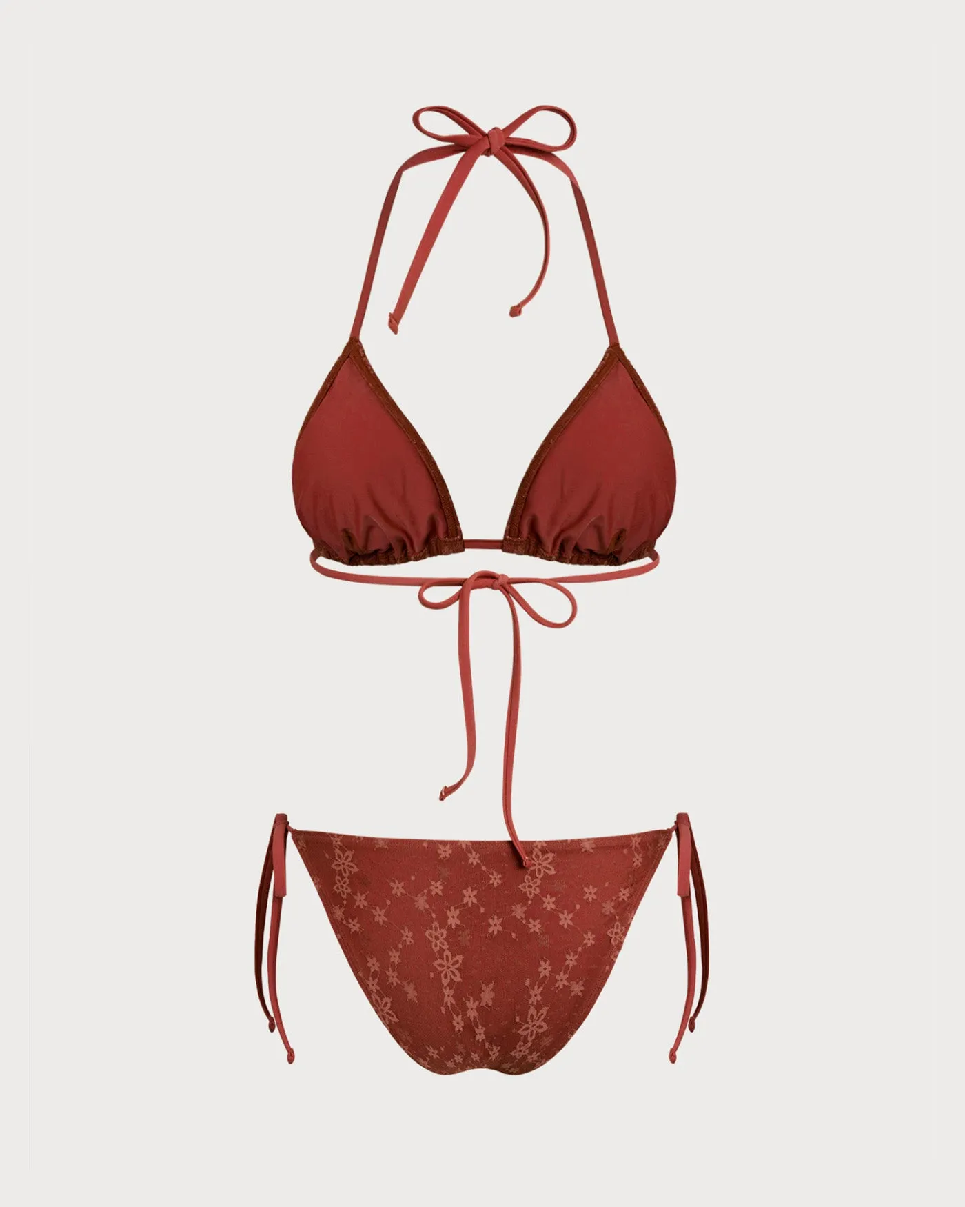 Red Halter Mesh Drawstring Bikini Set sold by rihoas product image thumbnail 2