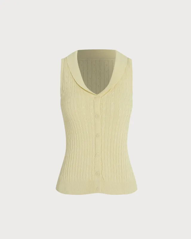 Yellow V Neck Textured Button Cardigan made by rihoas