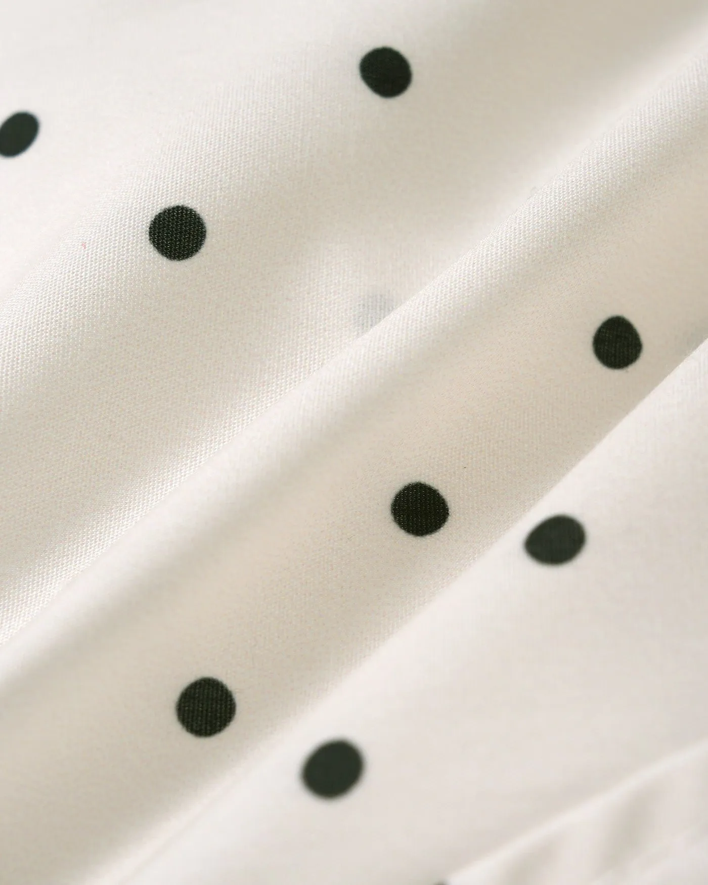 Off White Mandarin Collar Polka Dot Tee sold by rihoas product image thumbnail 3