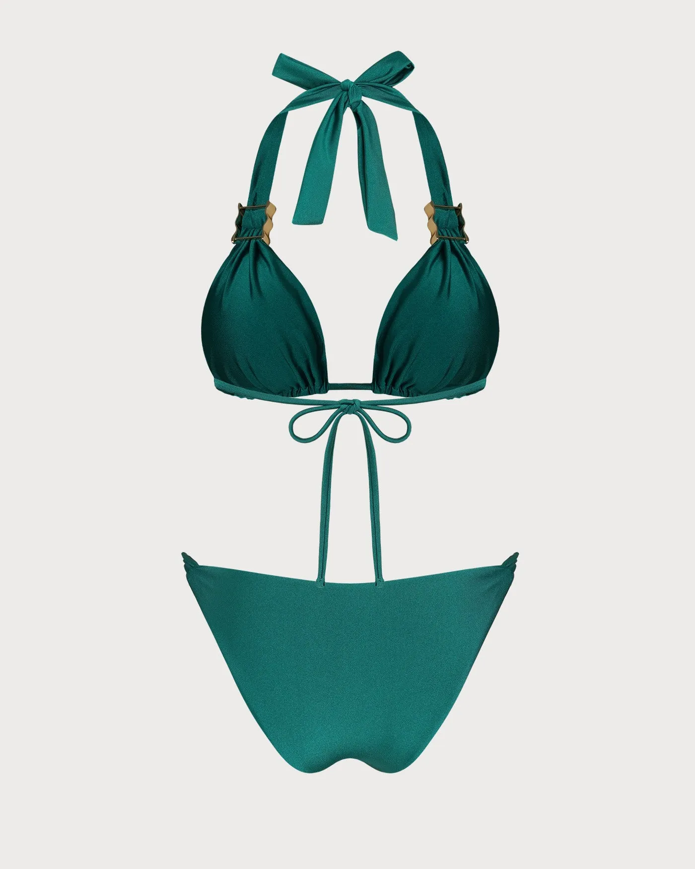 Green Halter Triangle Bikini Set sold by rihoas product image thumbnail 3
