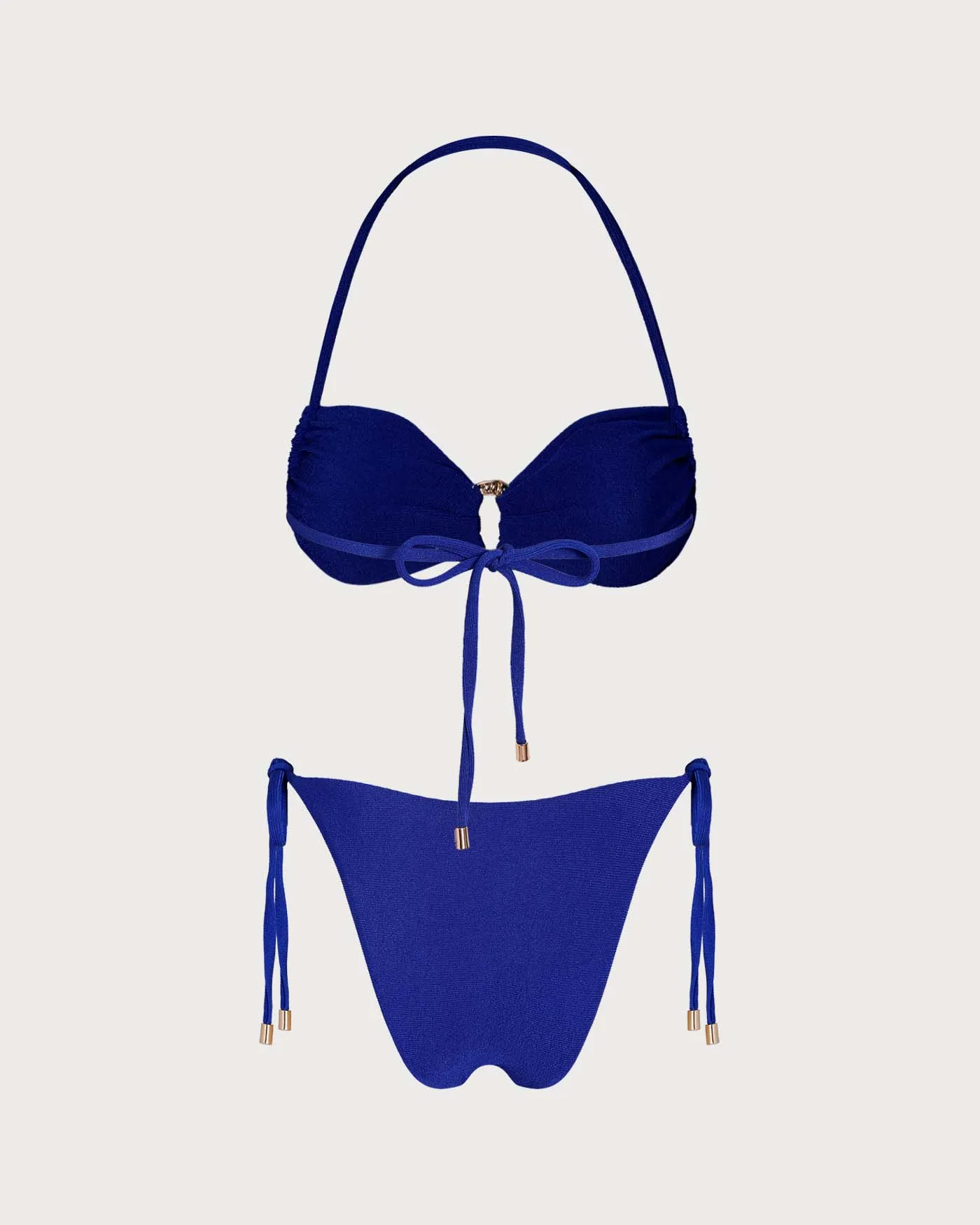 Blue Halter O-Ring Bandeau Bikini Set sold by rihoas product image thumbnail 2