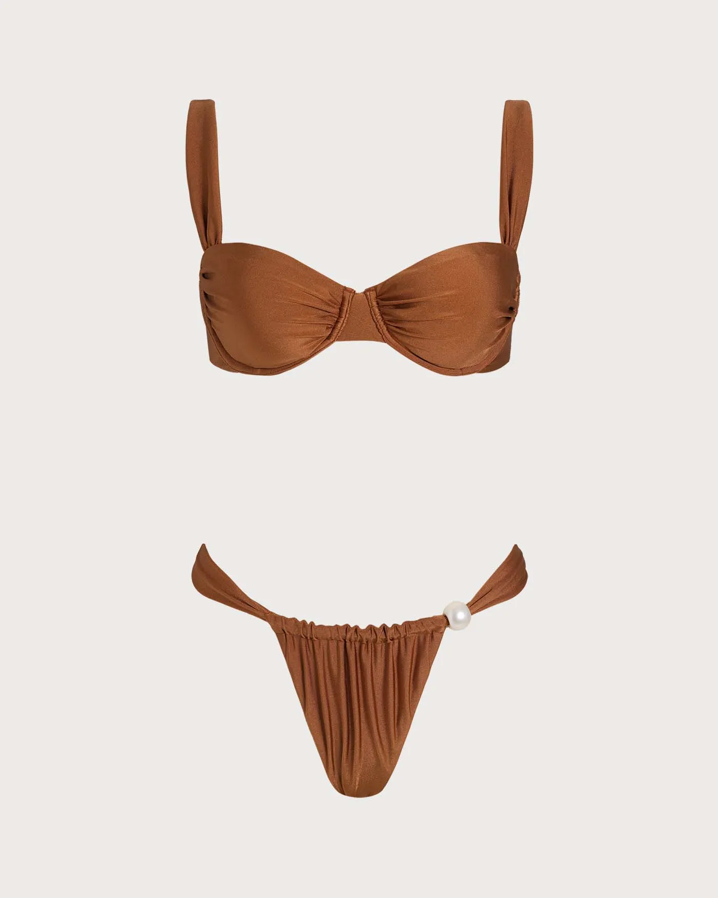 Caramel Sweetheart Neck Underwire Bikini Set sold by rihoas product image thumbnail 3
