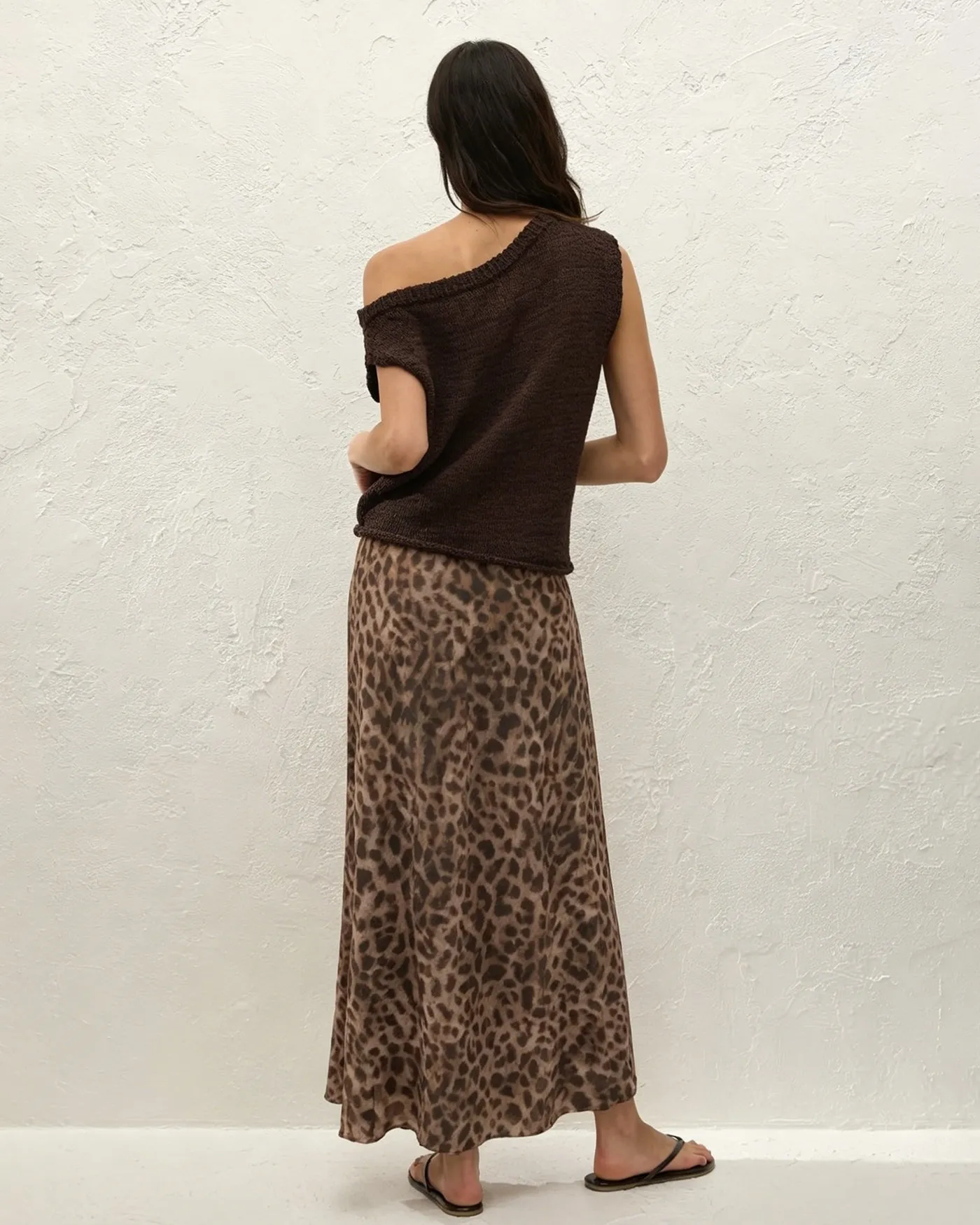 Brown Animal Print Mesh Maxi Skirt sold by rihoas product image thumbnail 3