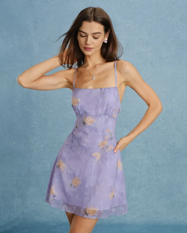 Purple X Cross Jacquard Slip Mini Dress made by rihoas