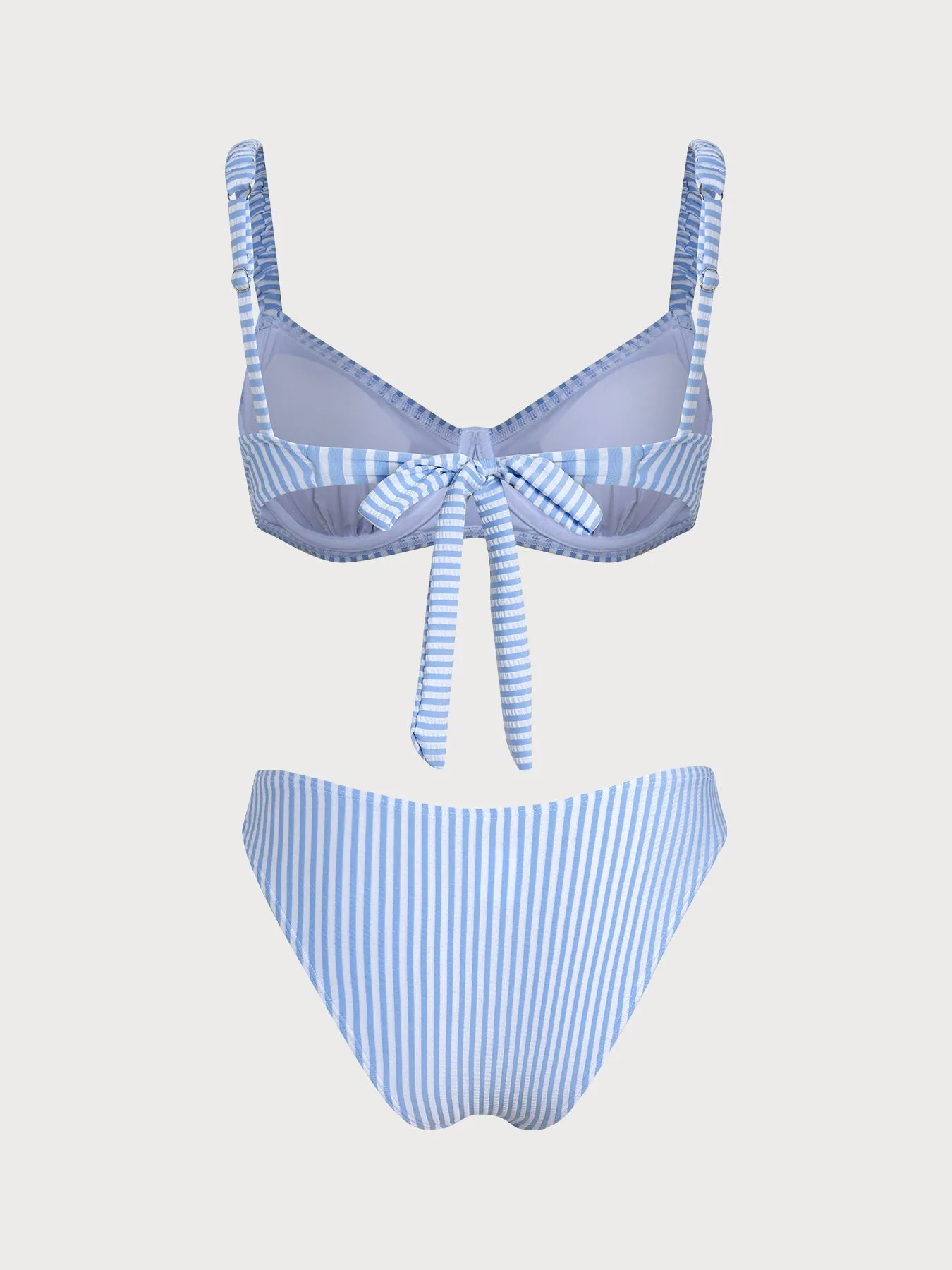 Blue Square Neck Striped Bikini Set sold by rihoas product image thumbnail 2