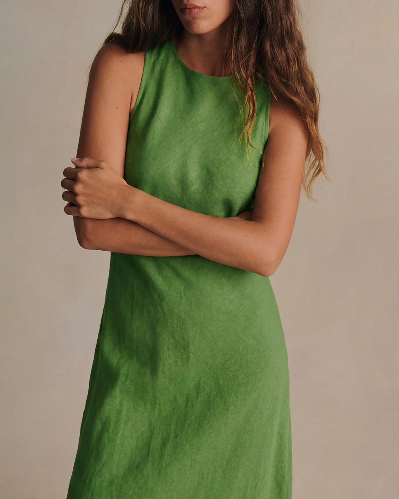 Green Round Neck Tunic Maxi Dress sold by rihoas product image thumbnail 3