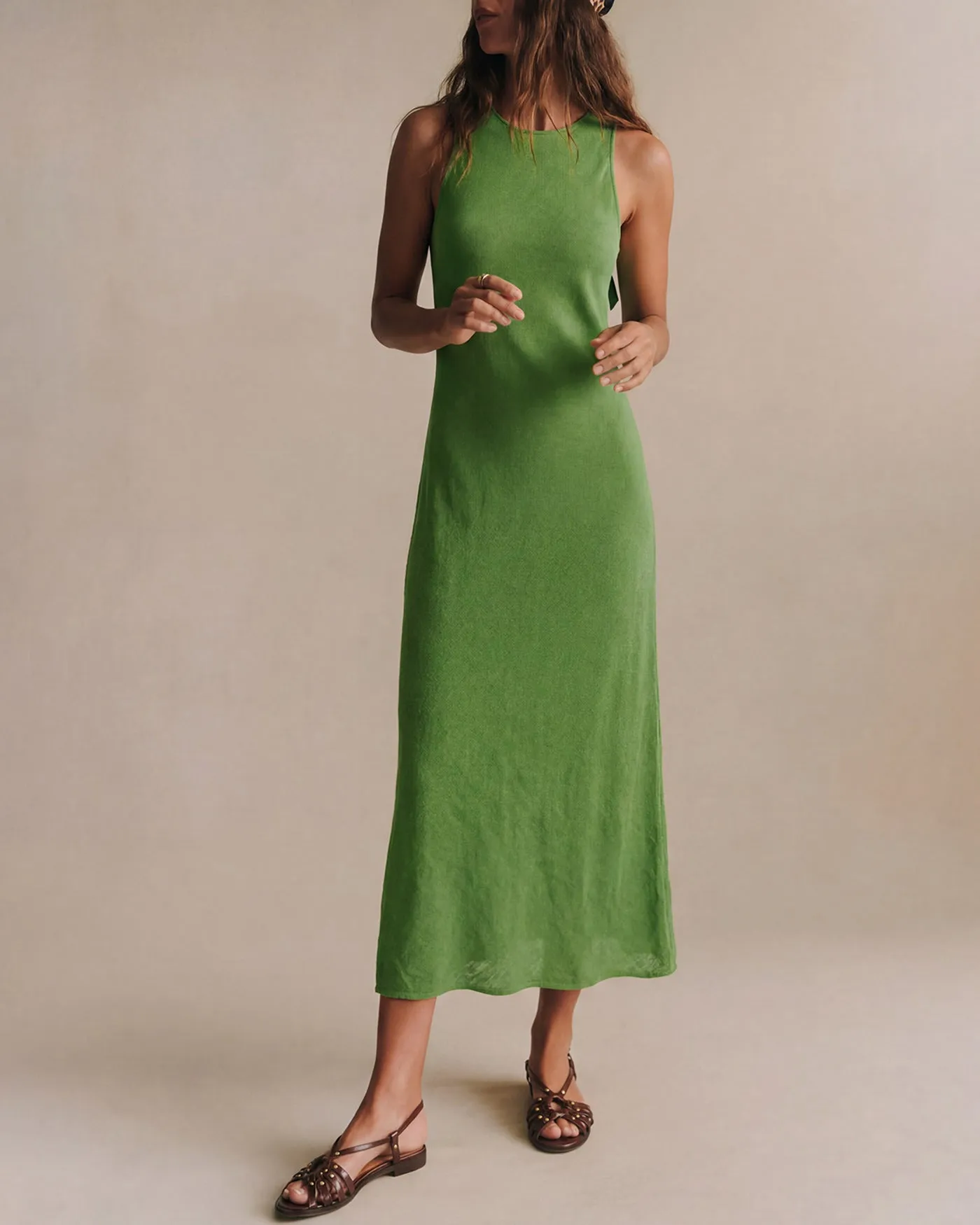 Green Round Neck Tunic Maxi Dress sold by rihoas product image thumbnail 2