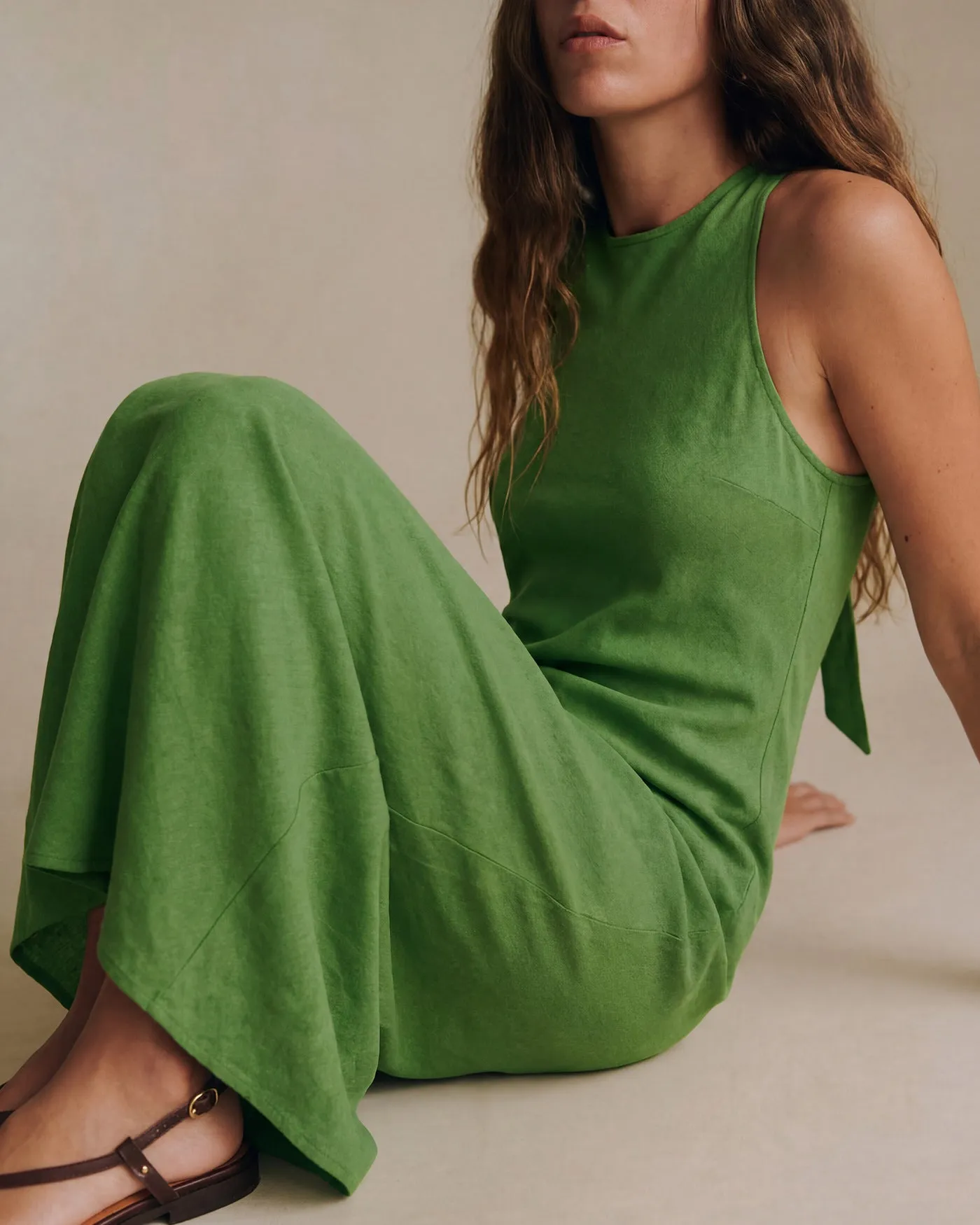 Green Round Neck Tunic Maxi Dress sold by rihoas product image thumbnail 4