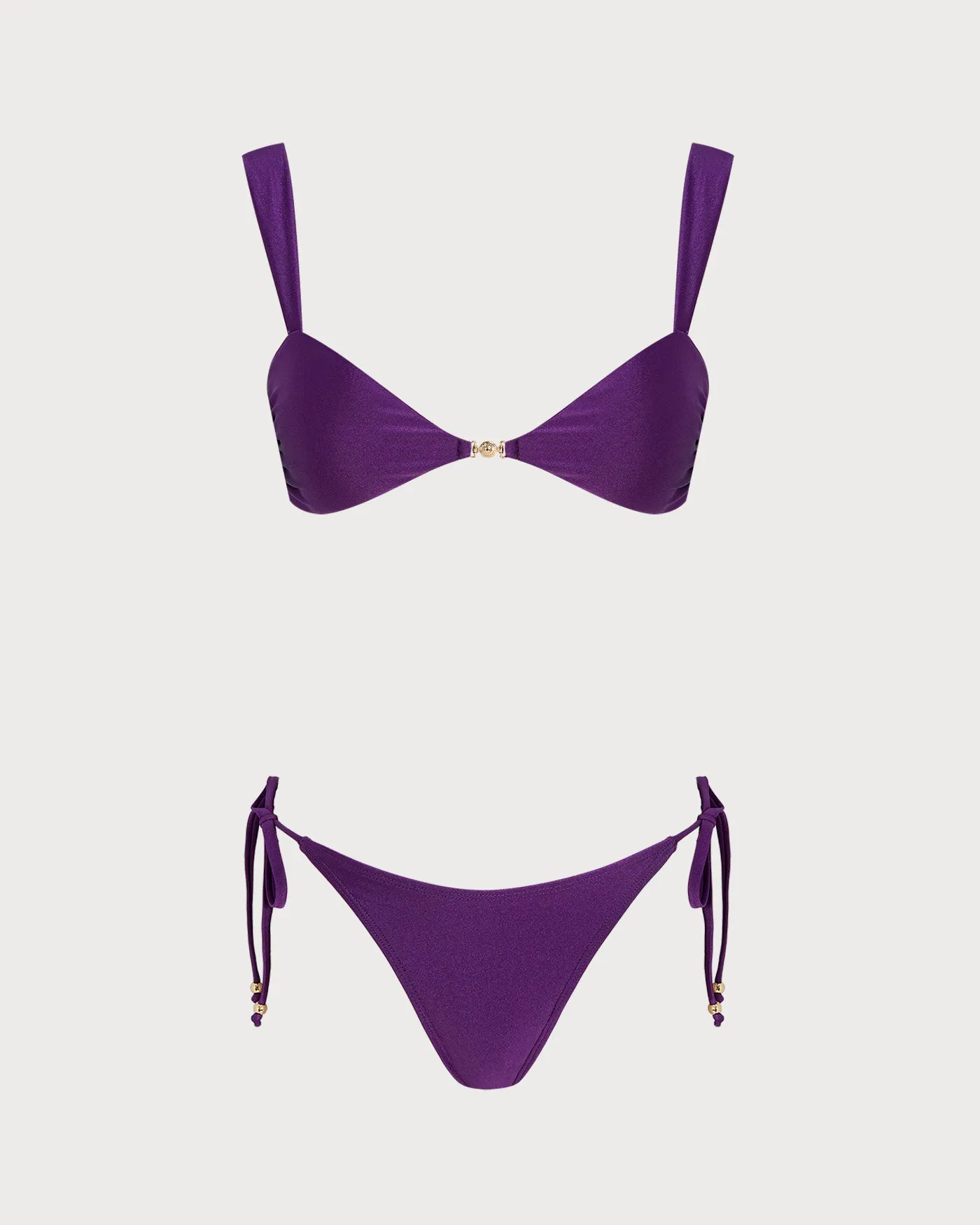 Purple Triangle Drawstring Bikini Set sold by rihoas product image thumbnail 3