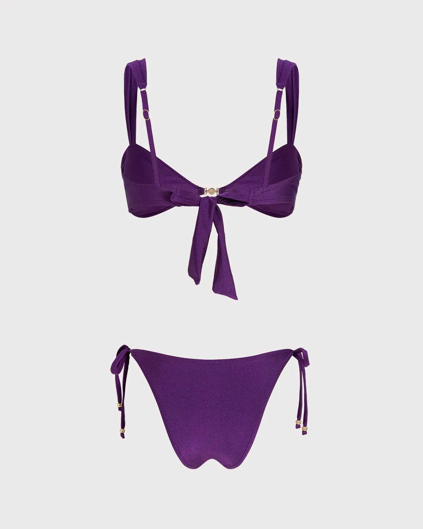 Purple Triangle Drawstring Bikini Set sold by rihoas product image thumbnail 4