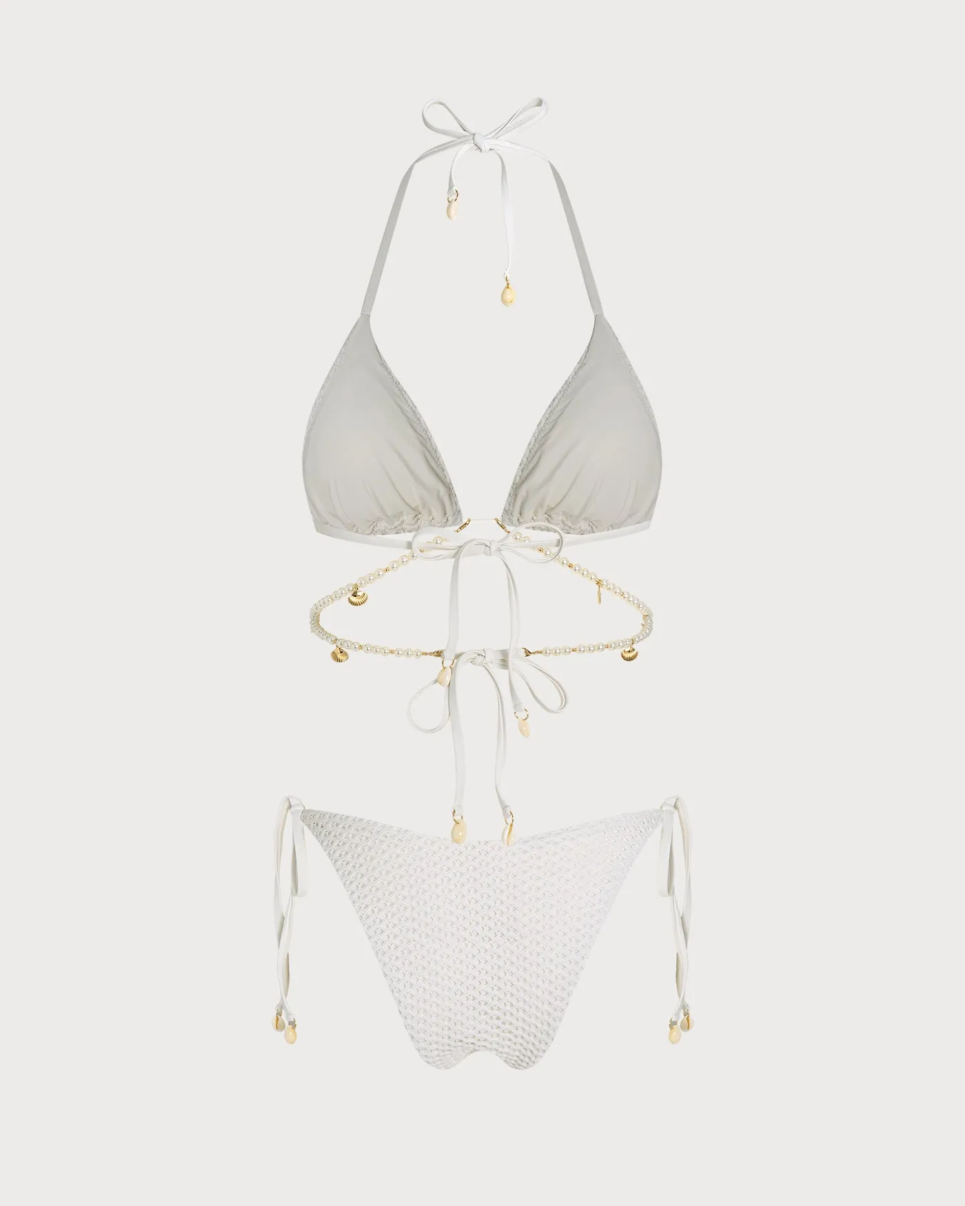 White Tie Strap Triangle Bikini Set sold by rihoas product image thumbnail 5