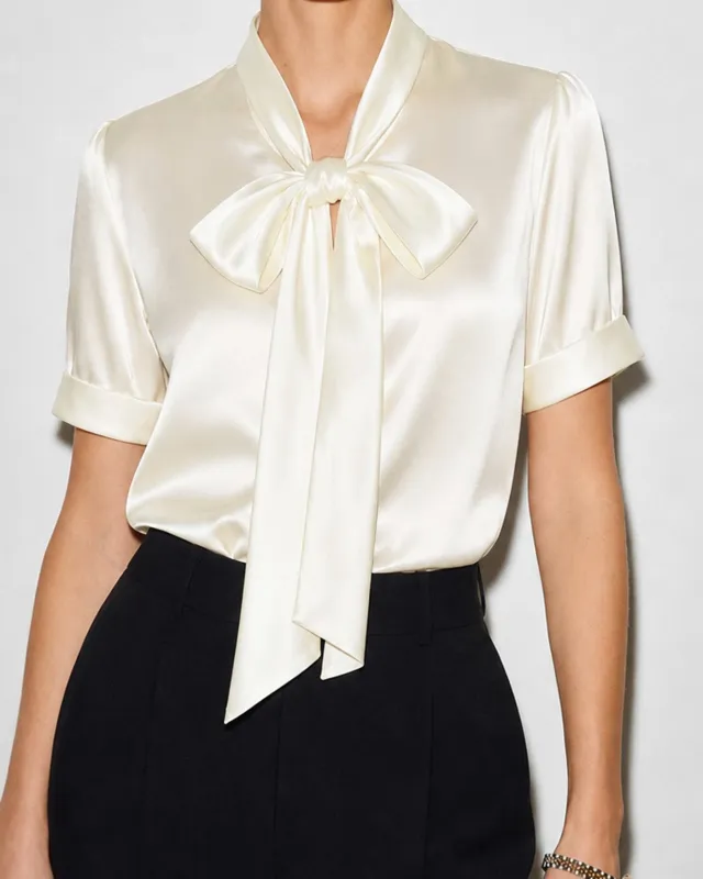 Off White Turtle Tie Regular Sleeve Shirt made by rihoas