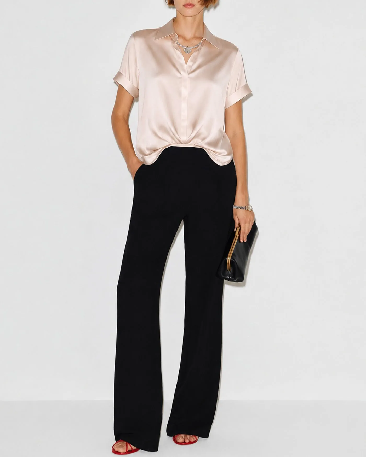 Apricot Collar Short Sleeve Shirt sold by rihoas product image thumbnail 4