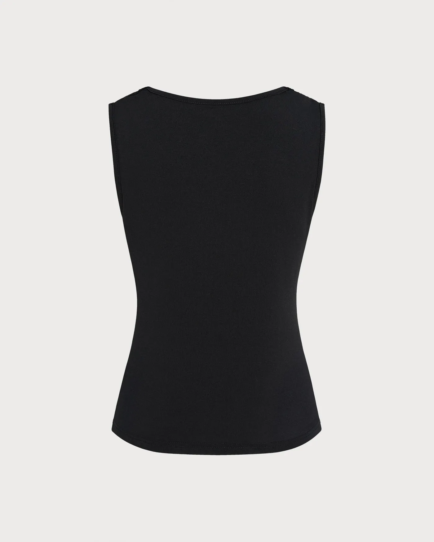 Black Cowl Neck Sleeveless Tank Top sold by rihoas product image thumbnail 5