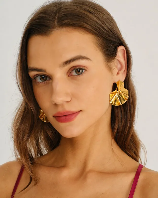 Gold Brass Earrings made by rihoas