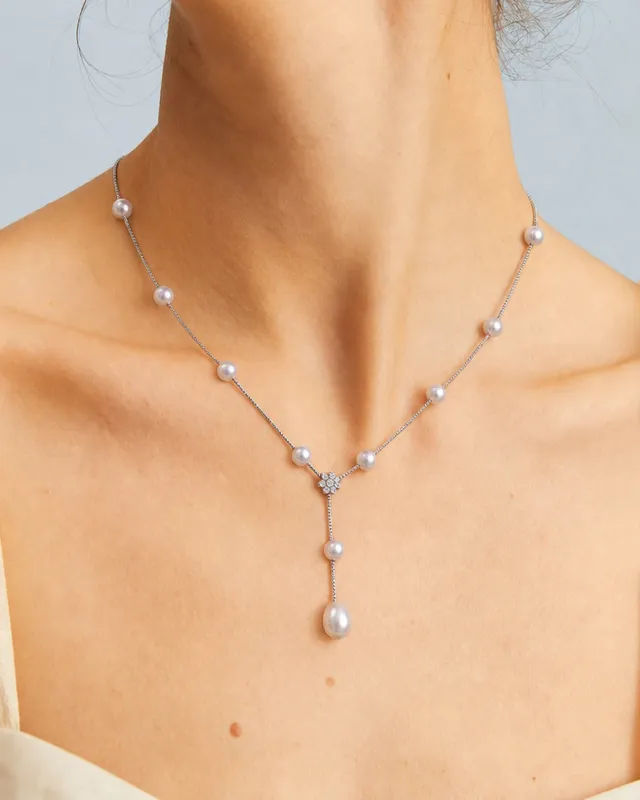 Silver Pearl Necklace made by rihoas