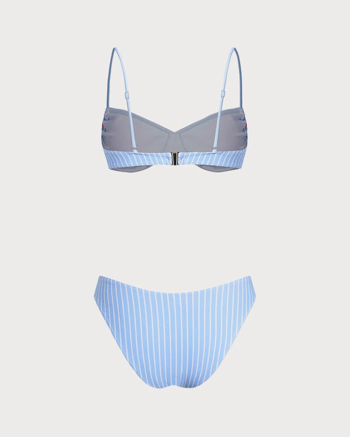 Light Blue Striped Underwire Bikini Set sold by rihoas product image thumbnail 4