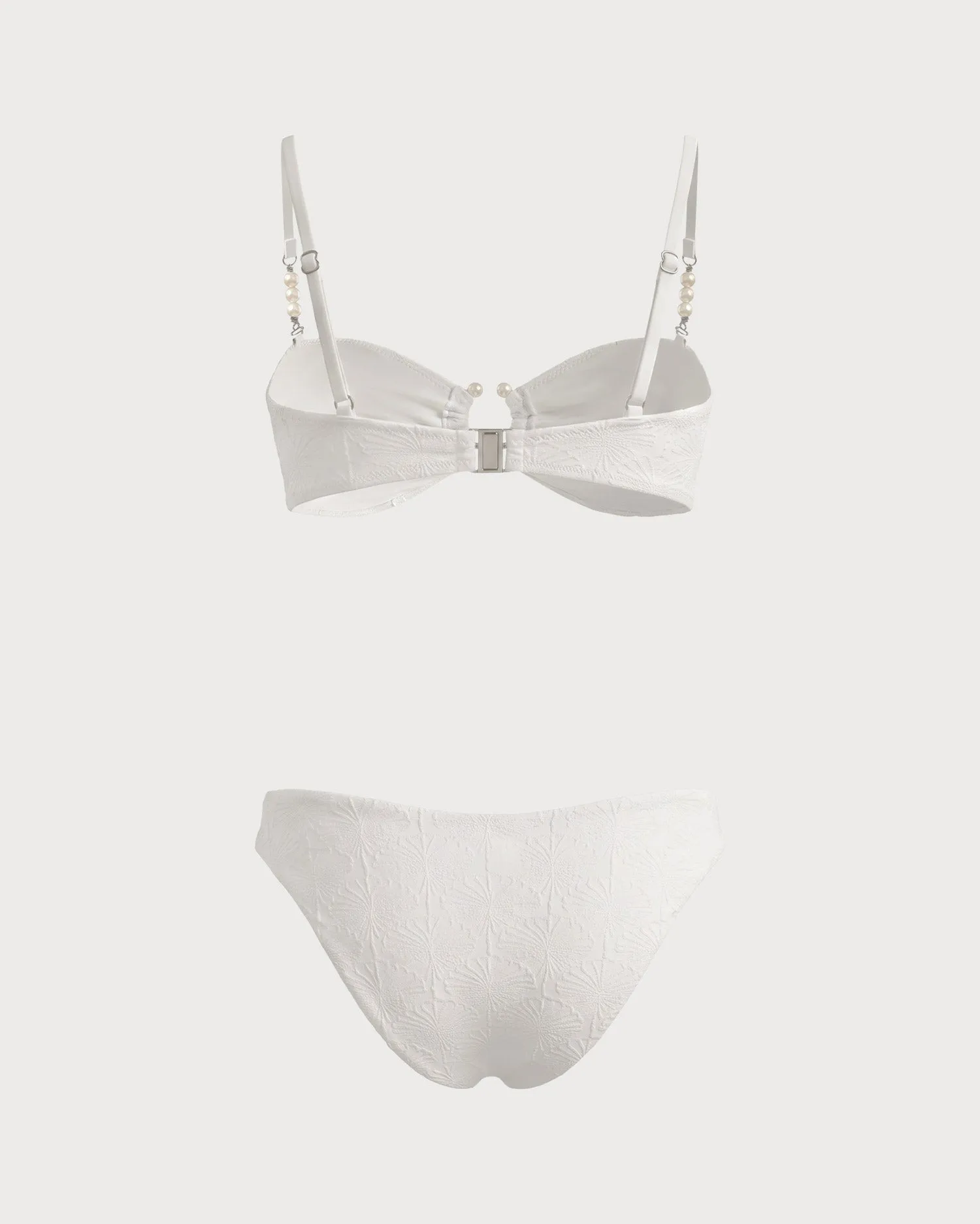 White Natural Waisted Textured Bikini Set sold by rihoas product image thumbnail 4