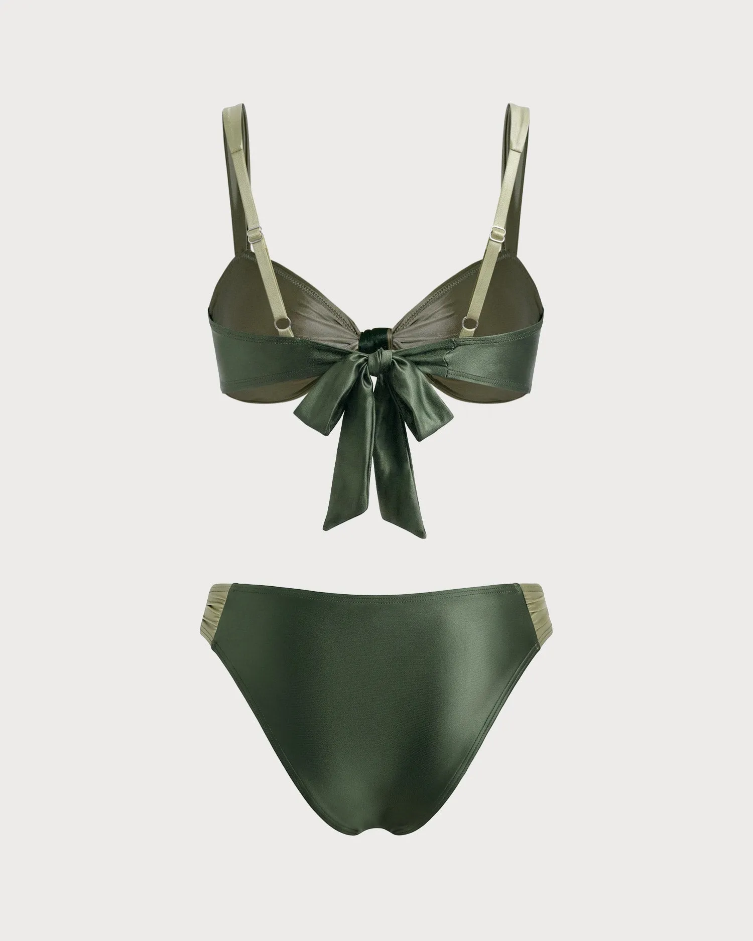 Green Contrasting Triangle Bikini Set sold by rihoas product image thumbnail 3