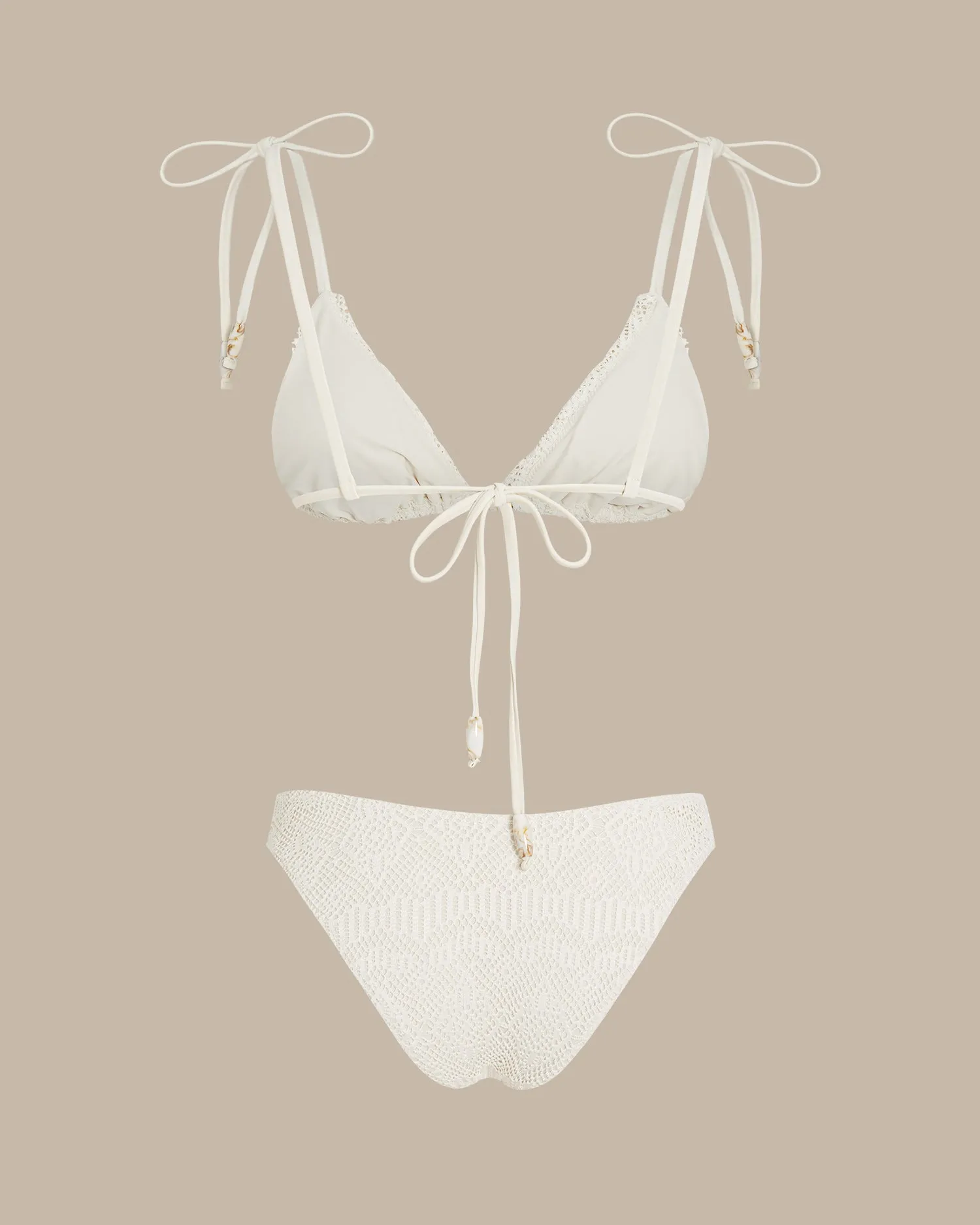 Apricot Textured Triangle Bikini Set sold by rihoas product image thumbnail 3
