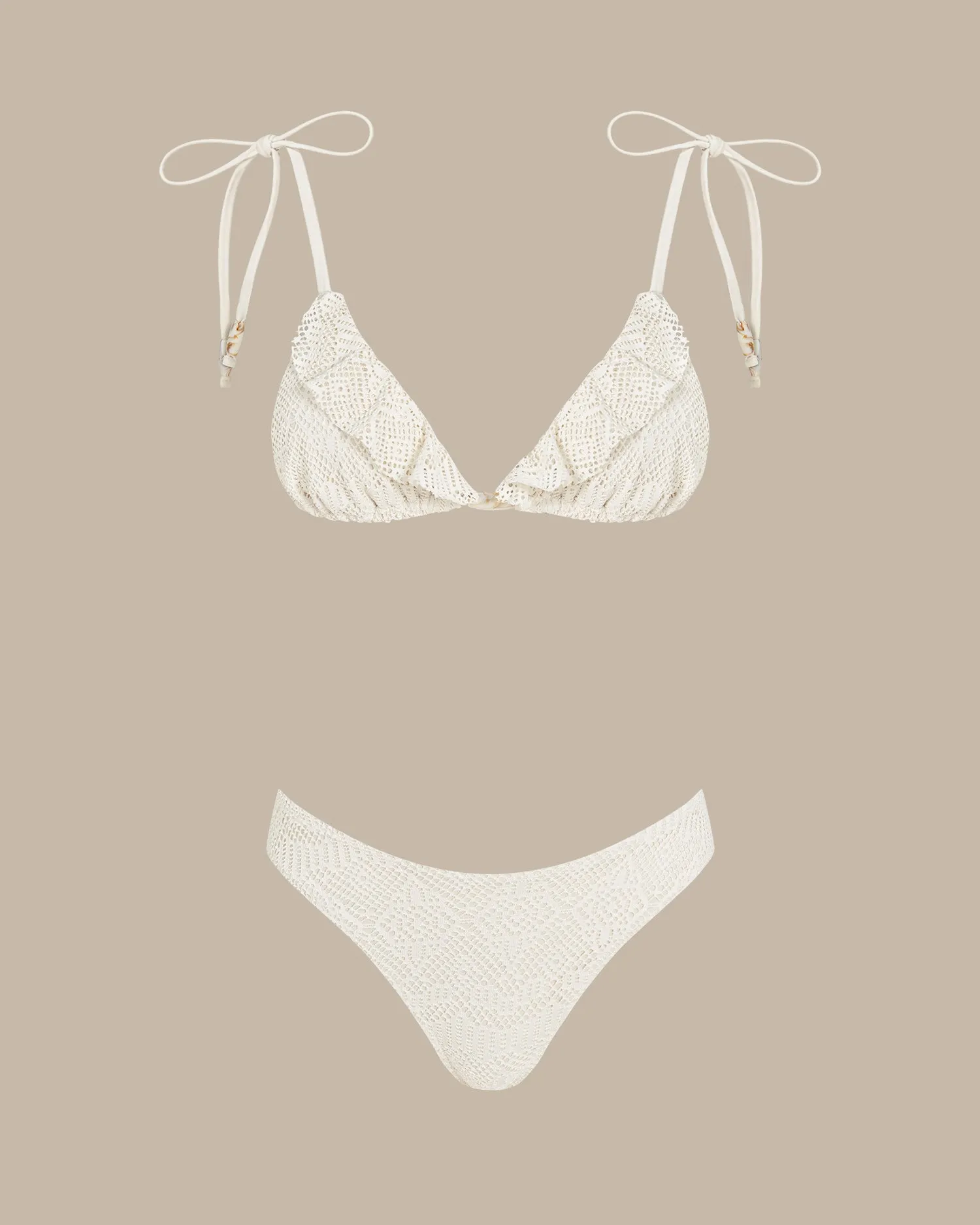 Apricot Textured Triangle Bikini Set sold by rihoas product image thumbnail 2