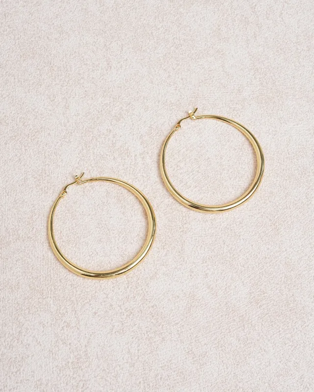Gold Circle Irregular Needle Earrings made by rihoas