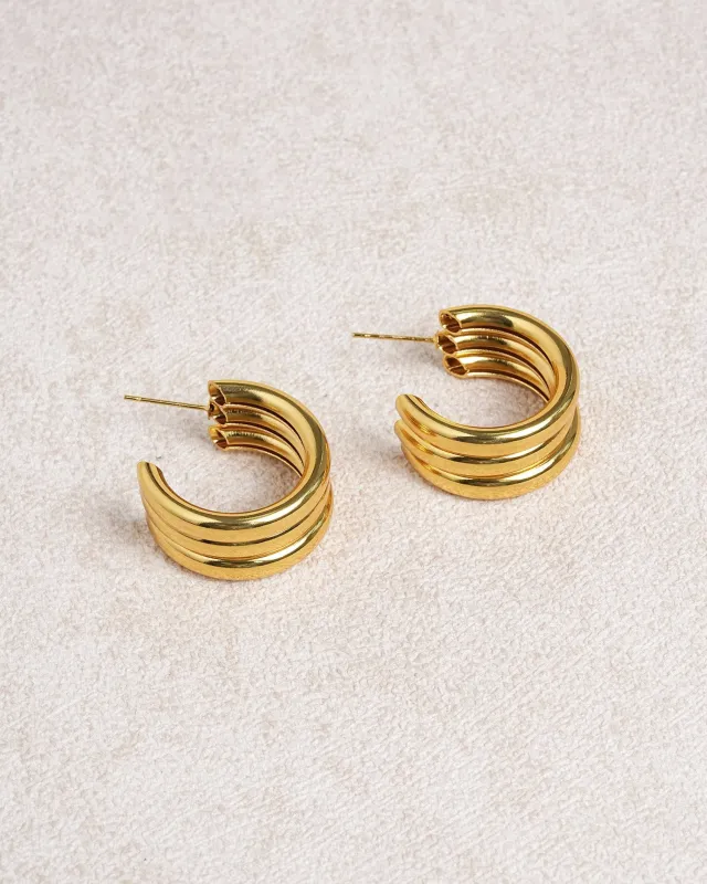 Gold Round Earrings made by rihoas