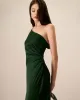 Women's Green One-shoulder Satin Maxi Dress sold by rihoas