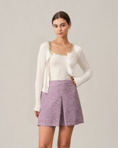 The Plaid Tweed Mini Skirt sold by rihoas