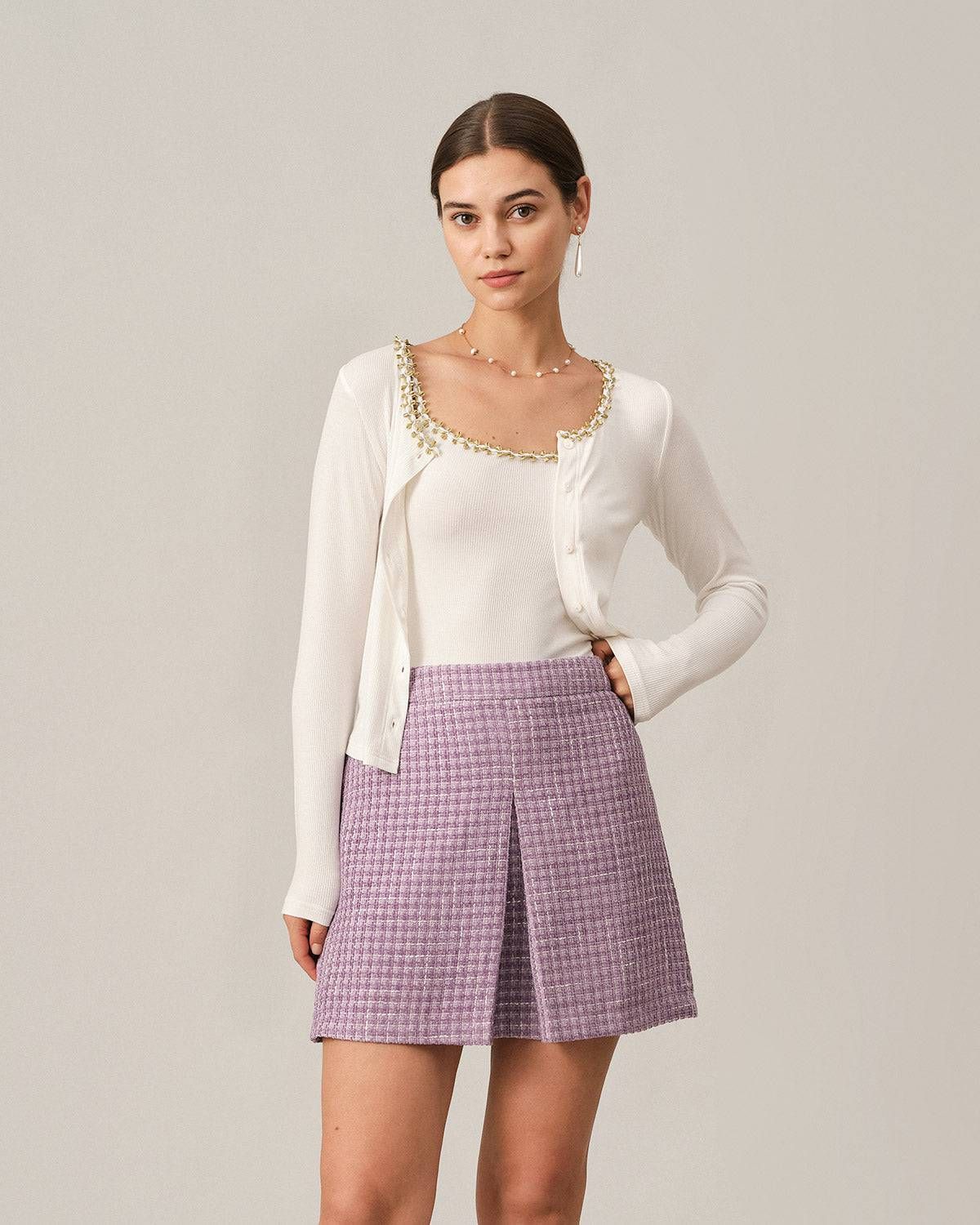 The Plaid Tweed Mini Skirt sold by rihoas product image thumbnail 2
