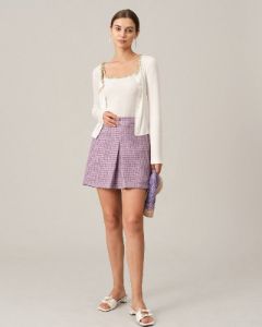 The Plaid Tweed Mini Skirt sold by rihoas